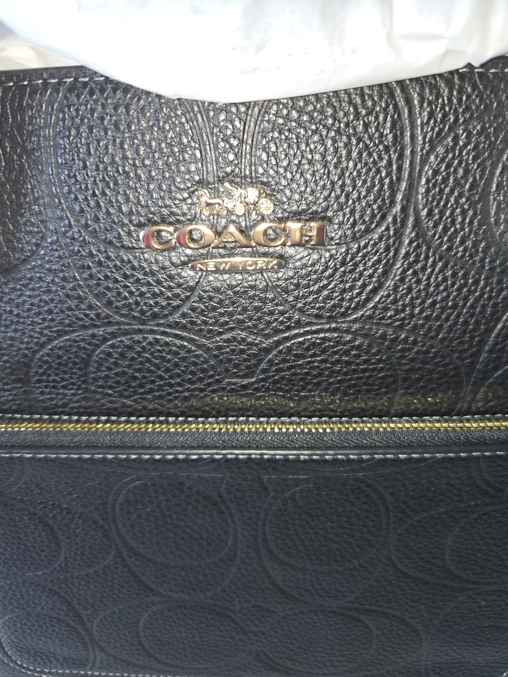 Coach Black Signature C Leather Tote BNIP - Picture 5 of 6